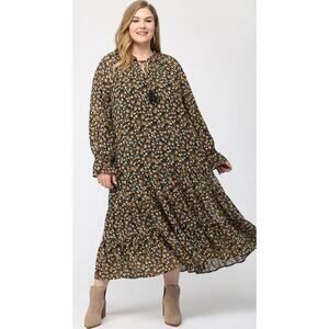 Gigio Black Floral Dress, size Small